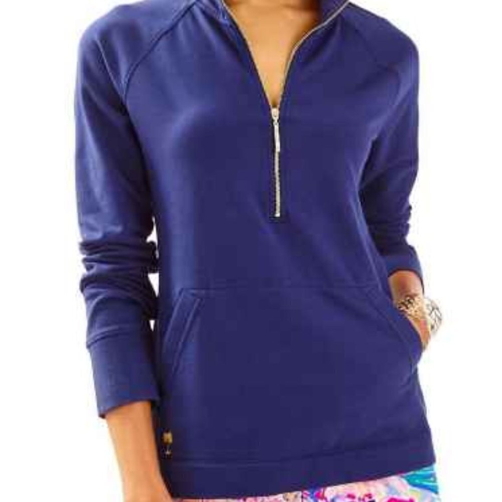 Lilly Pulitzer Navy Skipper Popover Pullover Size XXS